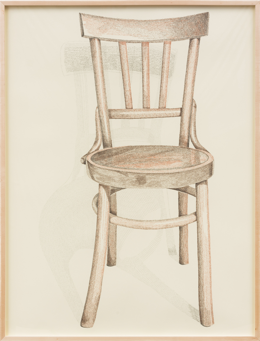 Nina Ghanbarzadeh, Grandfather’s Brown Chair, 2018. Archival pen on paper, 52 by 38 inches. Copyright © 2021 by Nina Ghanbarzadeh. No reproduction without permission.