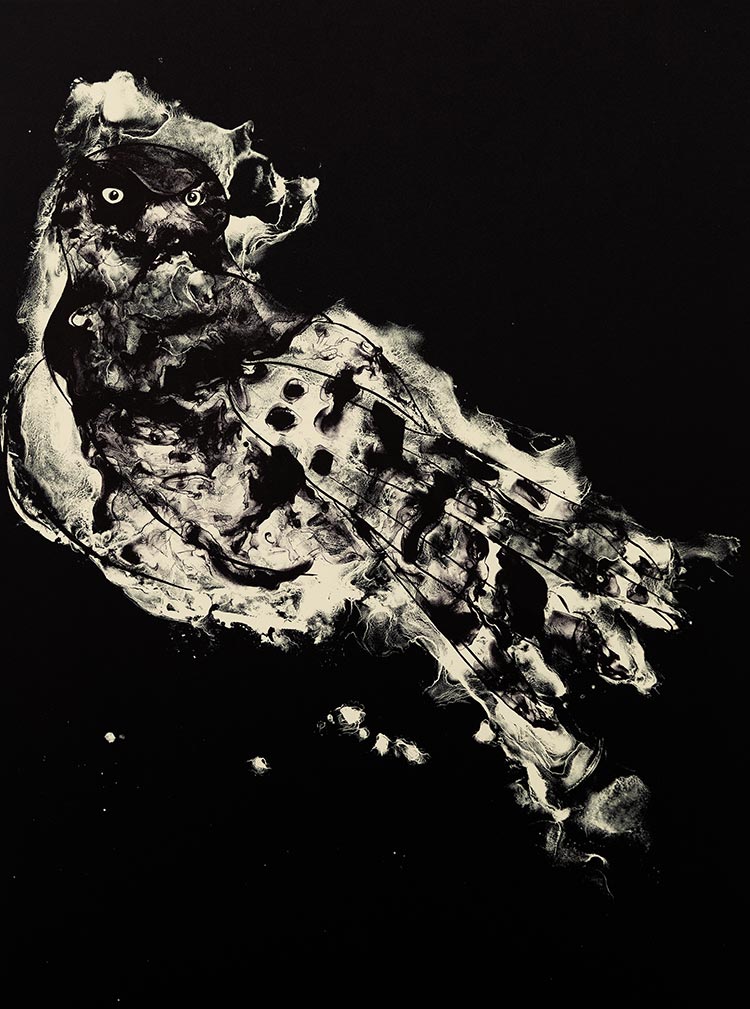 Remember, Owl, 2021. Lithograph, 18 x 20 inches. Editioned by Crow's Shadow Institute of the Arts