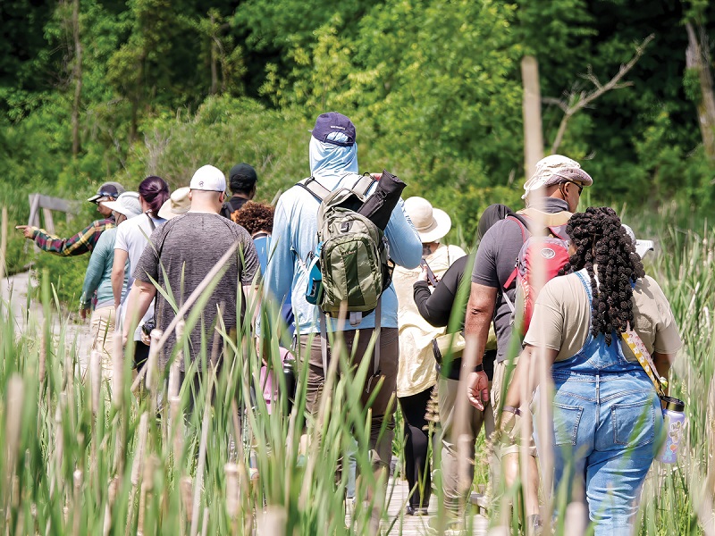 Members of the BIPOC Birding Club of Wisconsin exploring Horicon Marsh. Photo by Dexter Patterson