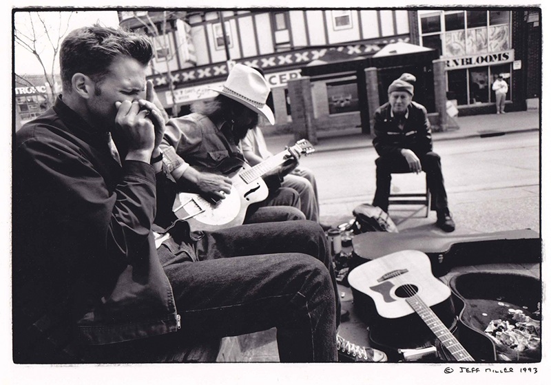 Cambio playing the harmonica with famed State Street musician Catfish Stephenson in Madison in the early 1990s. Cambio playing the harmonica with famed State Street musician Catfish Stephenson in Madison in the early 1990s.