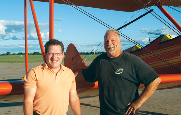 Two of the founders of the Wisconsin Flying Hamburger Social, Jeff Gaier of Marshfield and John Chmiel of Wausau. Submitted.