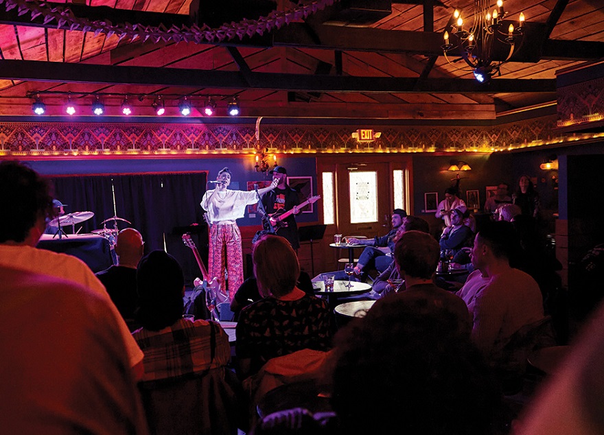 2020 Latin Grammy nominee, singer Gina Chavez, performing for LOUD at North Street Cabaret in Madison. Photo by Martin Jenich