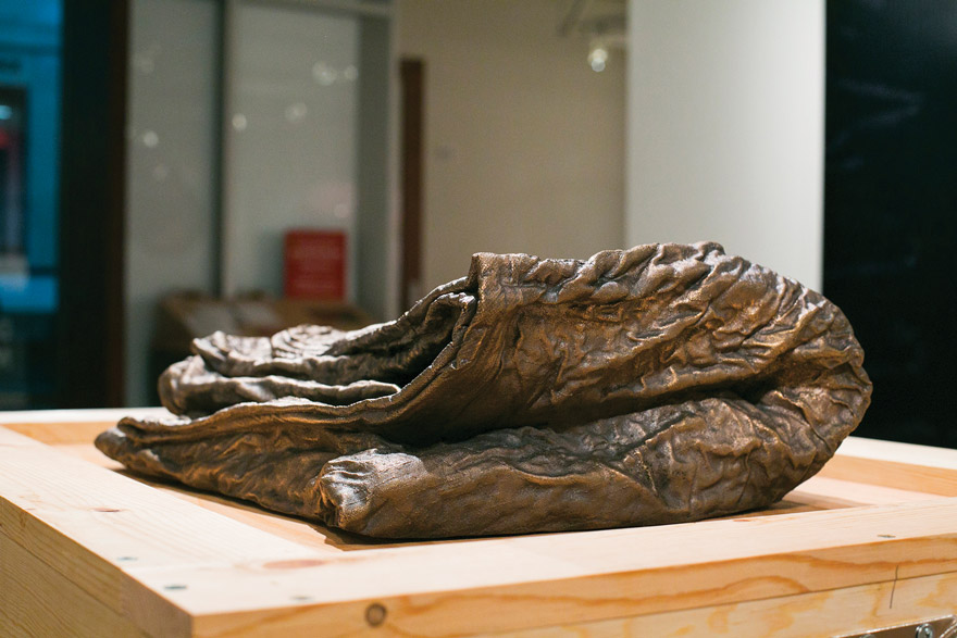 Erica Hess, Fear of losing shape, 2018. Bronze, plywood, pine; size variable.