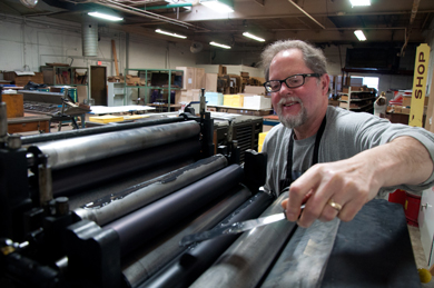 Jim Moran of the Hamilton Wood Type & Printing Museum