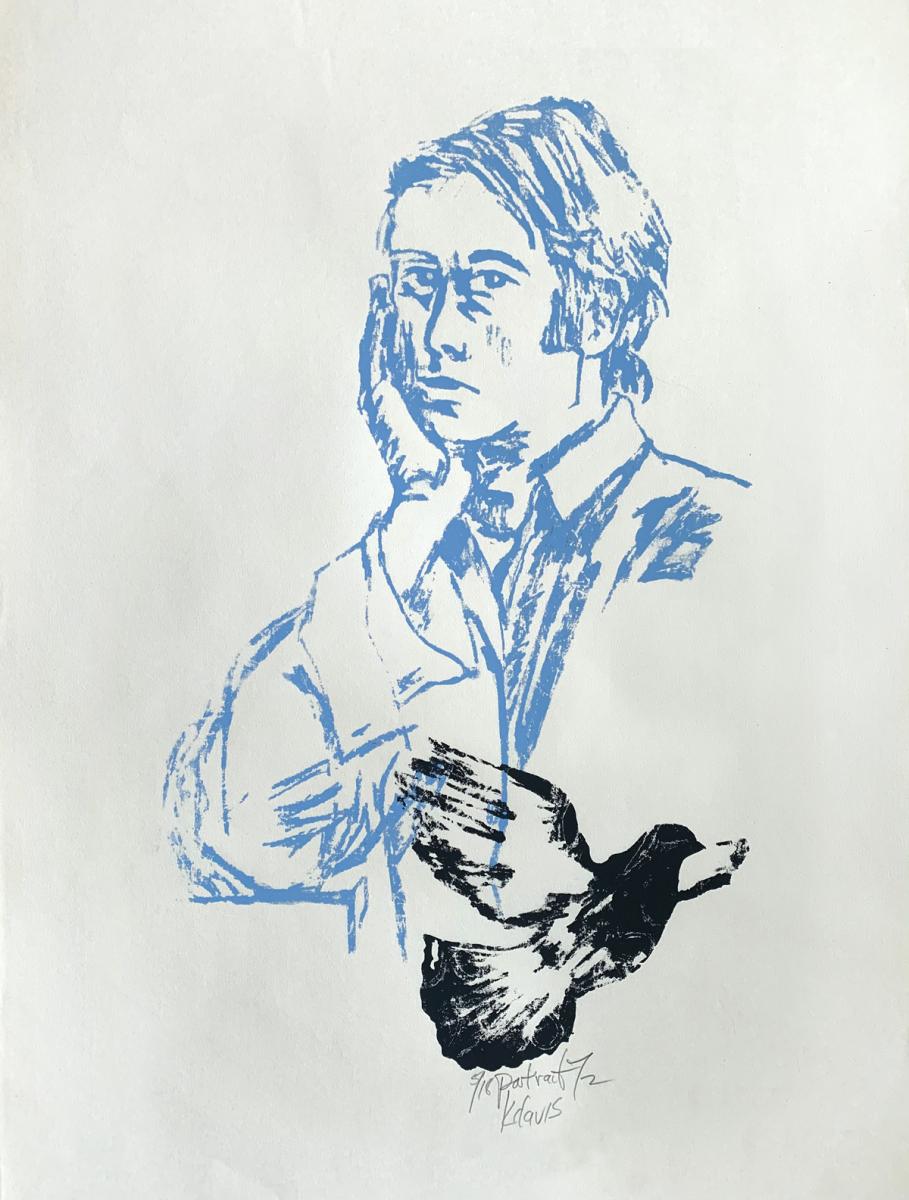 Arthur Kdav, Self-portrait, 1972. Silkscreen print. Photo by Heather Swan.