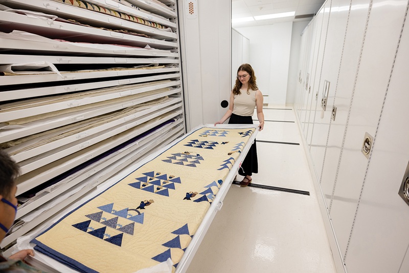 Paper accession files provide researchers with object histories in the Helen Louise Allen Textile Collection. Photo by Sharon Vanorny, courtesy of the Nancy M. Bruce Center for Design and Material Culture Paper accession files provide researchers with object histories in the Helen Louise Allen Textile Collection. Photo by Sharon Vanorny, courtesy of the Nancy M. Bruce Center for Design and Material Culture
