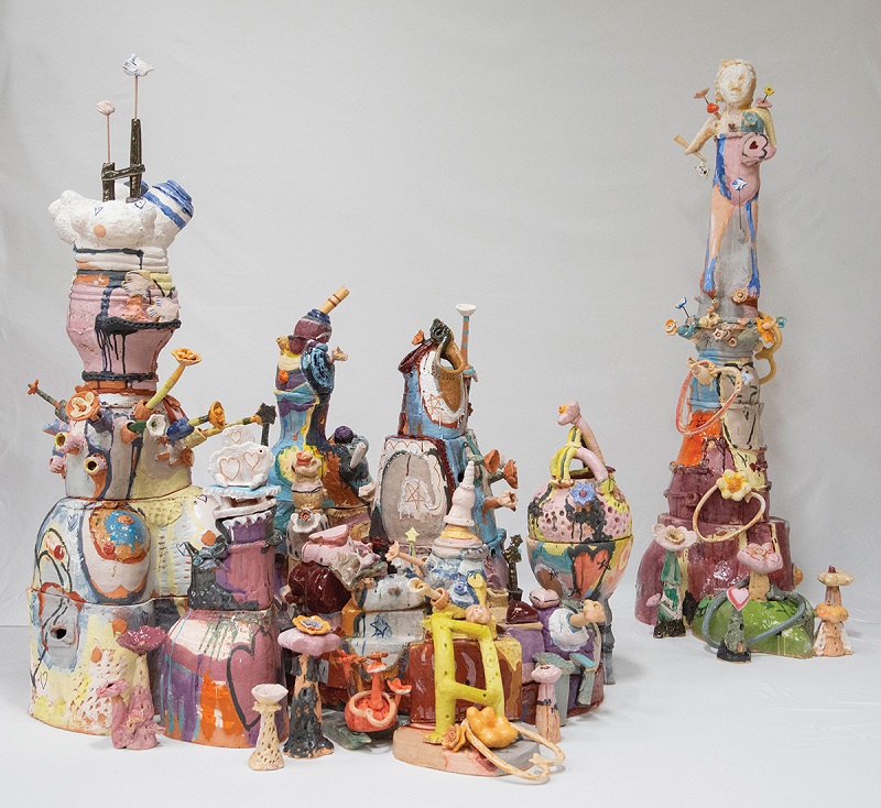 Lisa Marie Barber, Playground, 2024. Ceramic, 74 x 89 x 95 in.