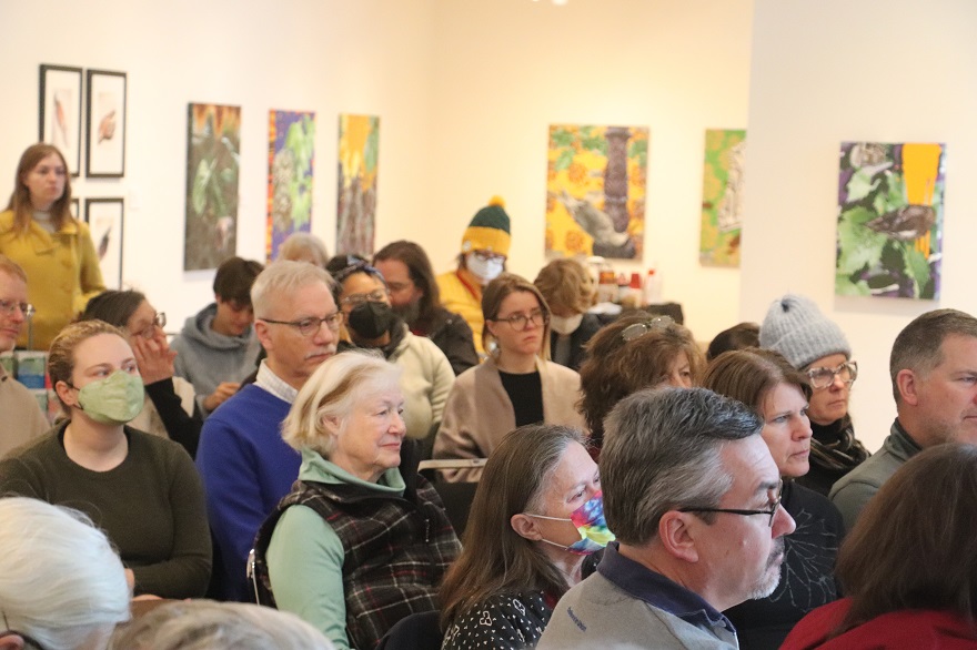 Attendees listen at the Seeds of Resilience event