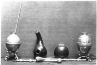 Harriet Bell Merrill brought items back from South America and some of her travel stories were published in local newspapers, Pictured here are Amazonian yerbe mate cups Merrill donated to the Milwaukee Public Museum. 