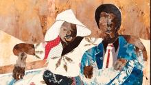 Crop of Jerry Butler, Descendants of the Disenfranchised. Acrylic stained canvas on canvas.