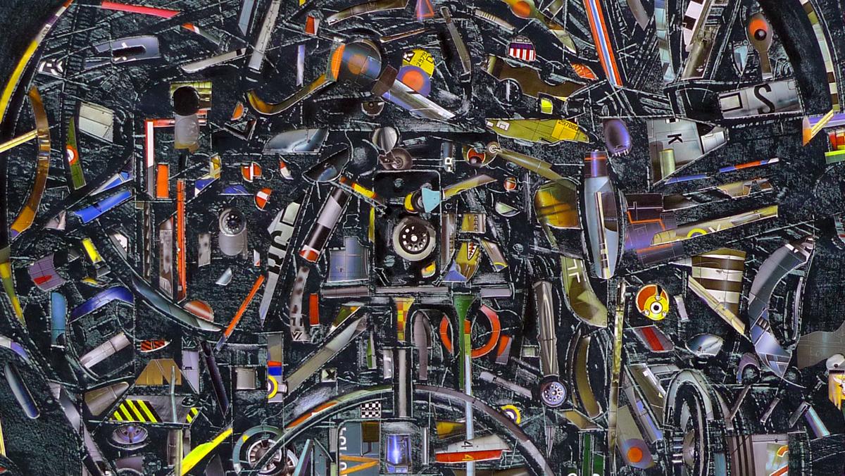 Jack Damer, Underworld 7, 2010 (detail). Lithograph and collage, 28 x 42 inches