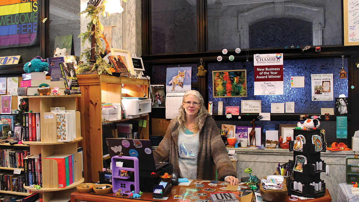 Maria Lockwood, owner of Foxes and Fireflies Booksellers in Superior, Wisconsin. Credit: Foxes and Fireflies Bookstore.