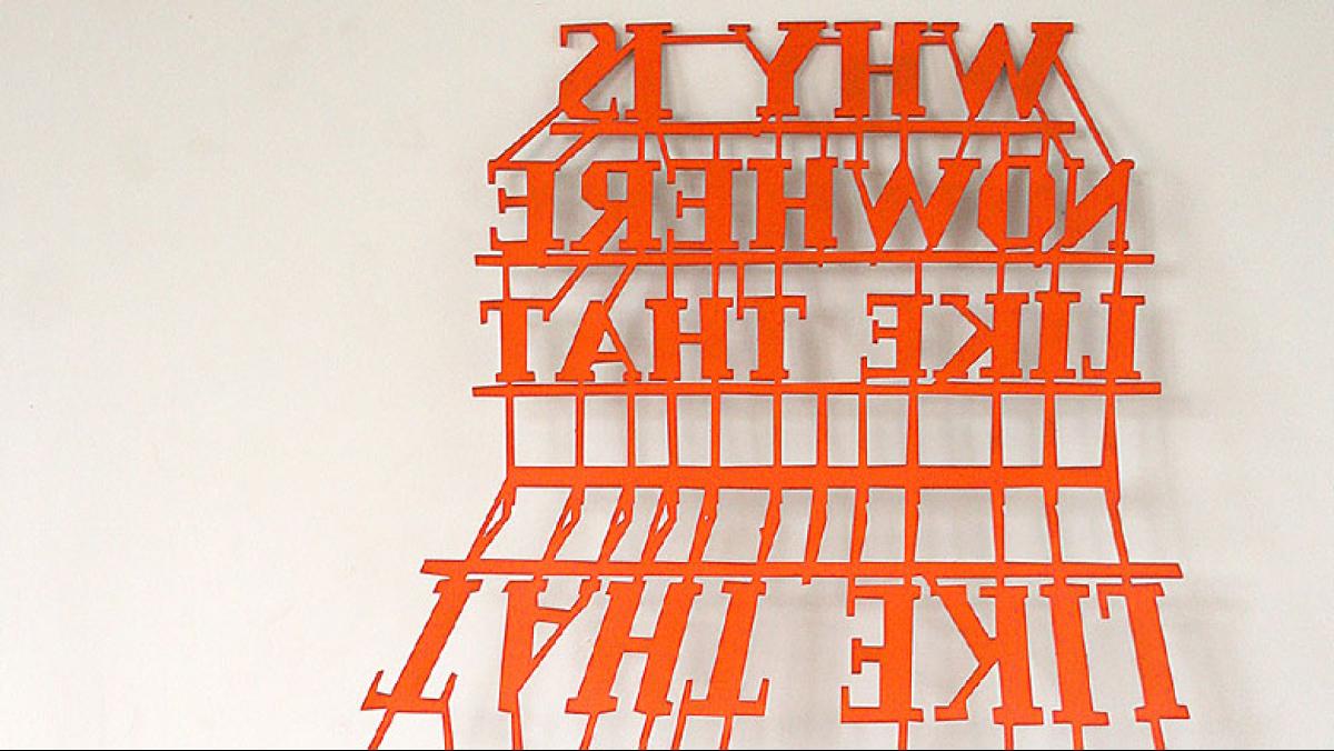 Will Pergl, Why is Nowhere Like That, 2014. Painted laser cut steel, dimensions variable.