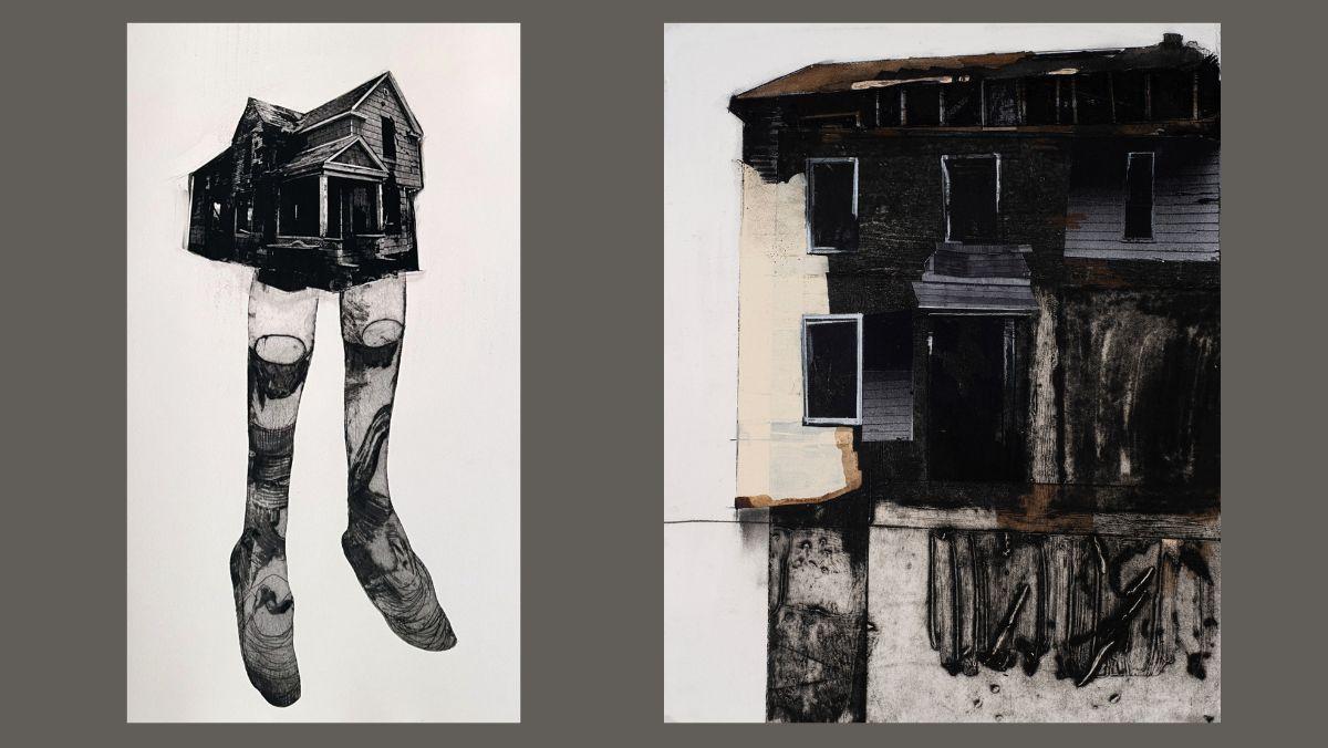 Art by Stacey Steinberg (L) Carrying Home and (R) Charred
