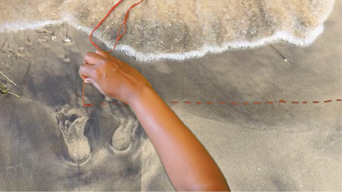 Thread in Open Waters, image of art installation by Nirmal Raja
