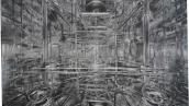Jack Damer, Sound Room, 2020. Mixed media drawing, 28 x 42 inches.