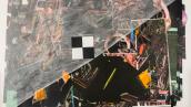 Jack Damer, Checker, 2003. Lithograph and collage, 38 x 47 inches.