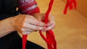 Maggie Sasso tying rope from Daughter's Ladder 