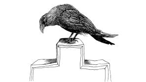A crow atop a podium structure