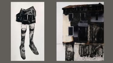 Art by Stacey Steinberg (L) Carrying Home and (R) Charred